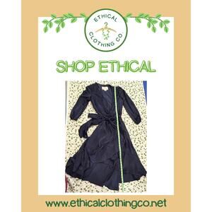 Gal Meets Glam Jennifer Shimmer Satin Ruffle Wrap Midi Size 2